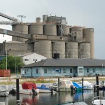 Cementfabriken i Limhamn uppfördes vid hamnen och var länge ett väl synligt landmärke i Limhamn. Merparten av fabriken är idag riven. Foto Lena Knutson Udd 2012